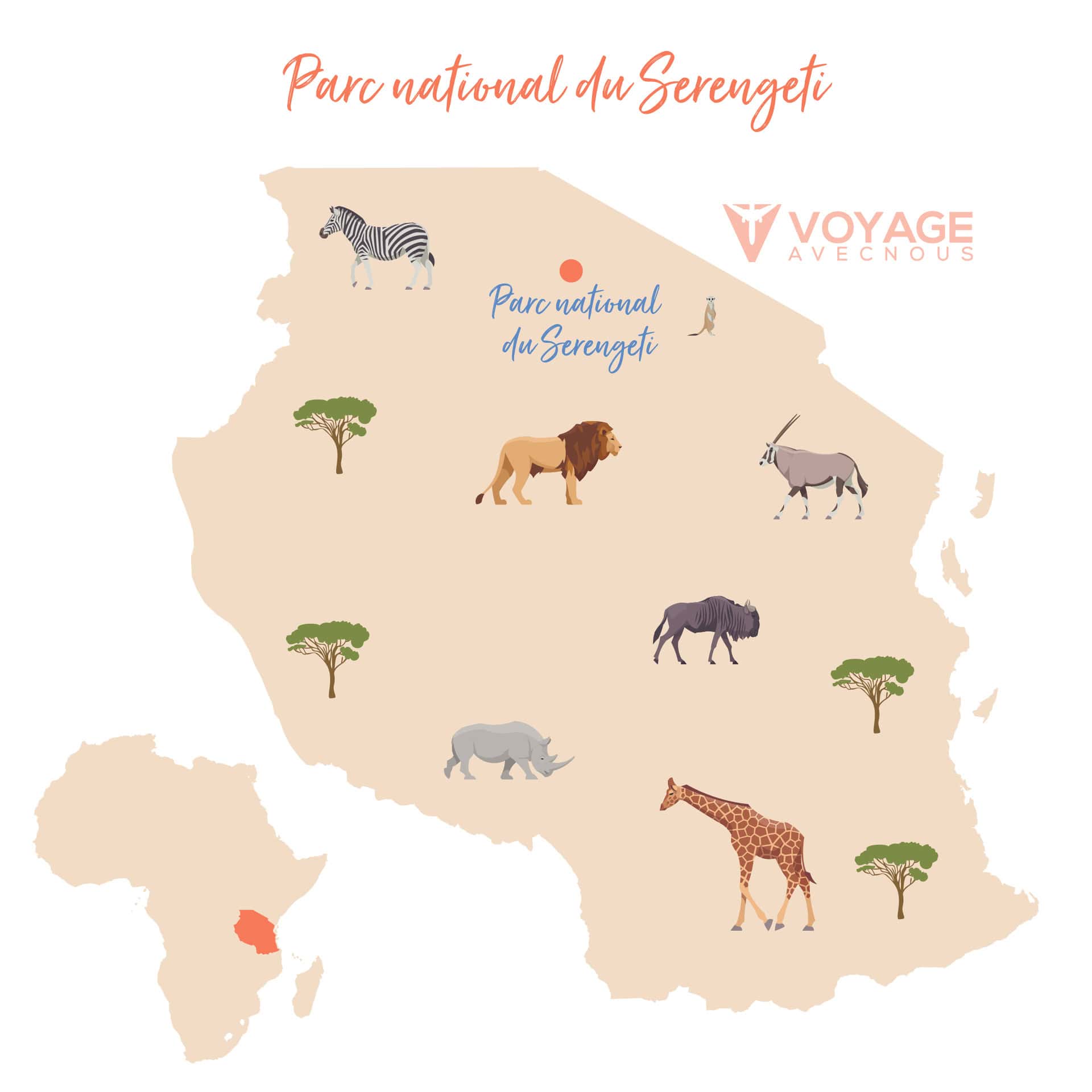 map parc national serengeti
