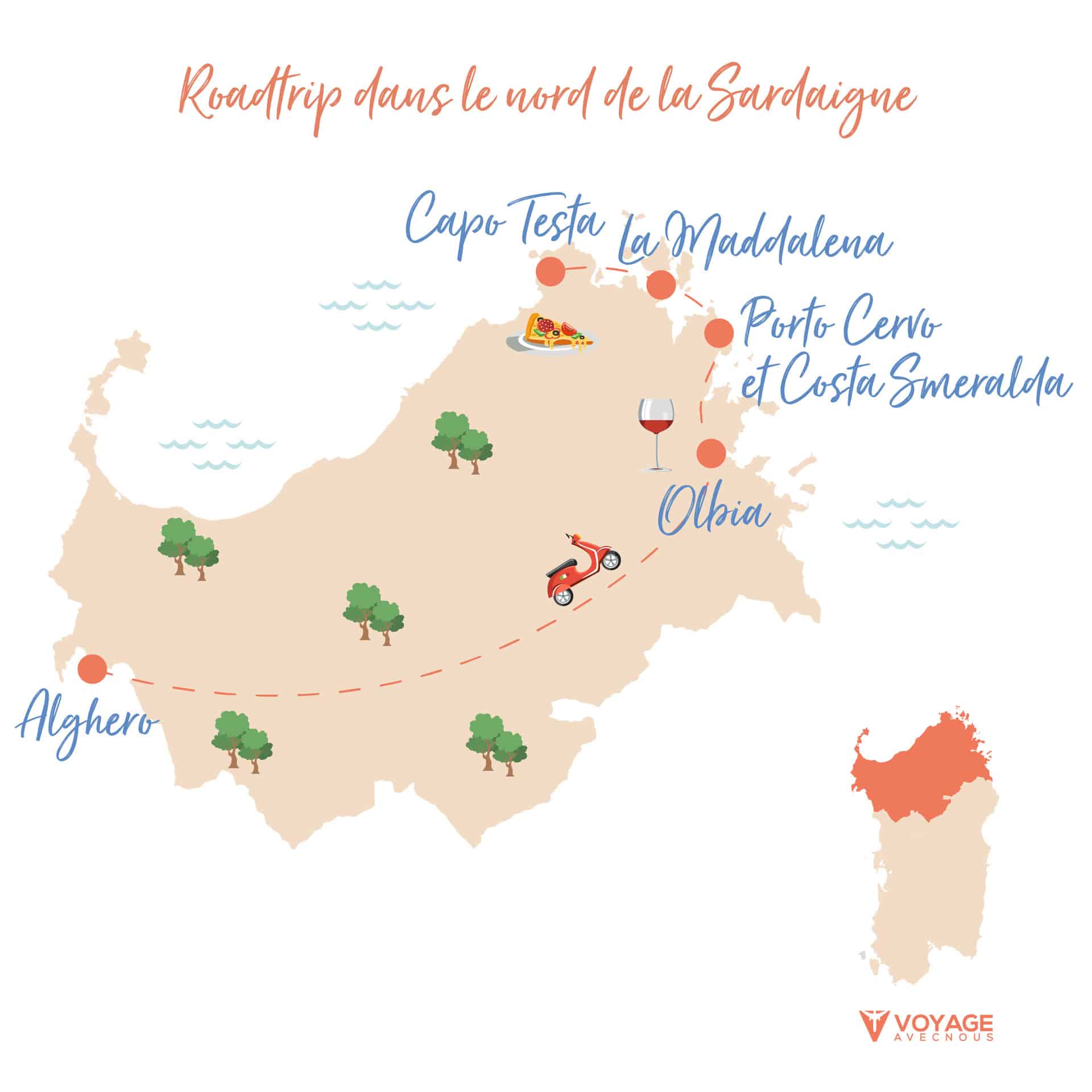 map road trip sardaigne nord
