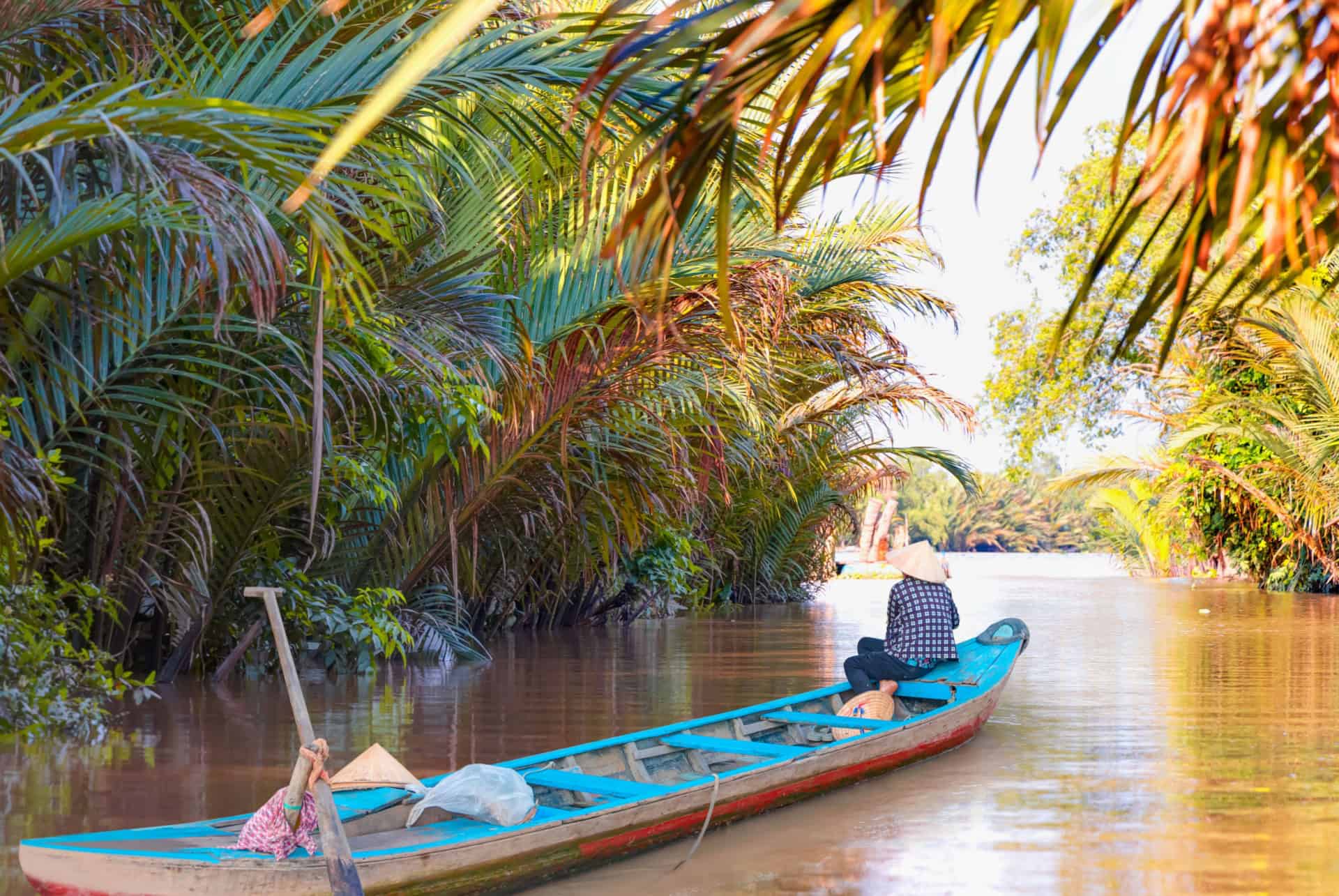 faire du bateau sur le delta du mekong