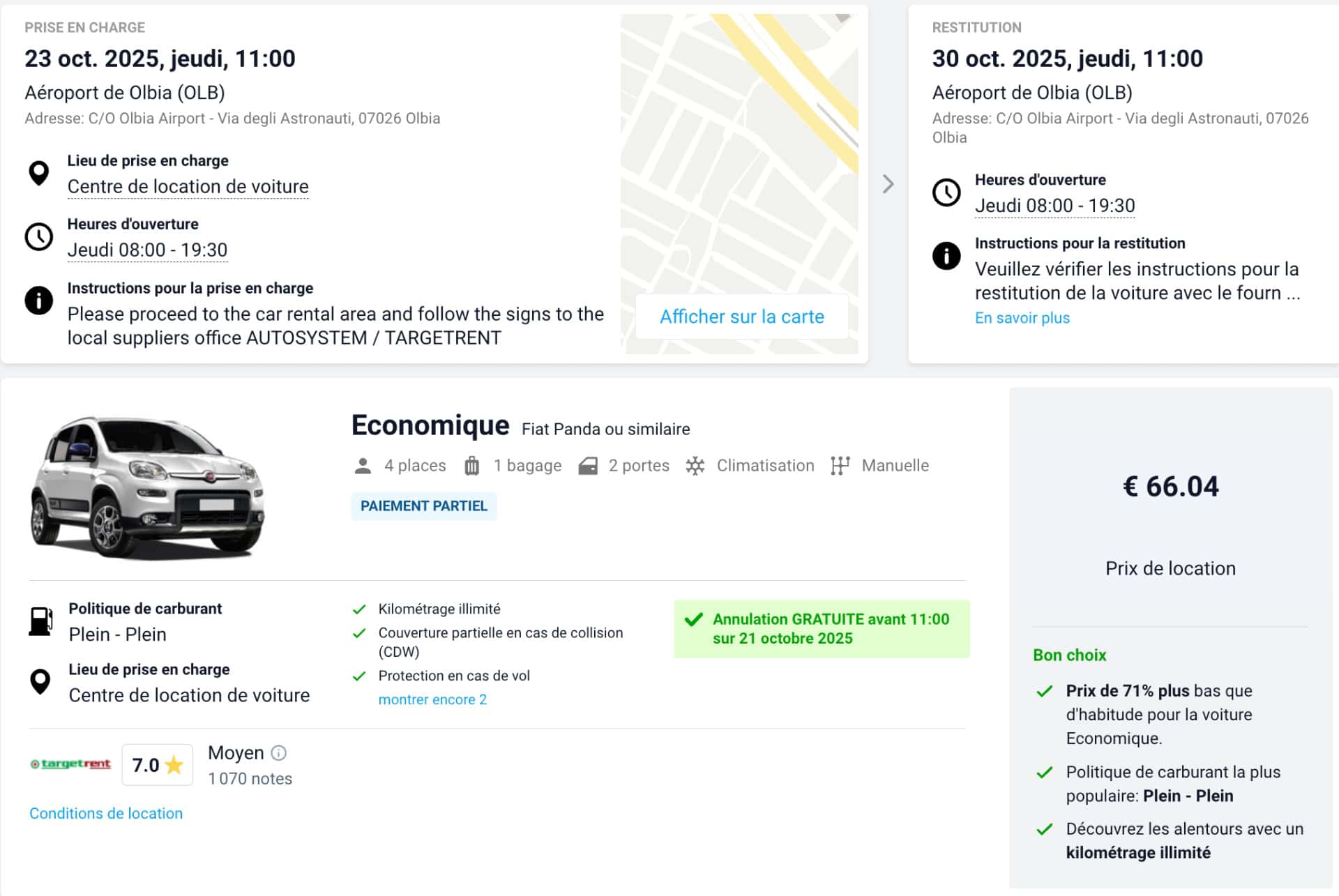 location de voiture olbia tarifs
