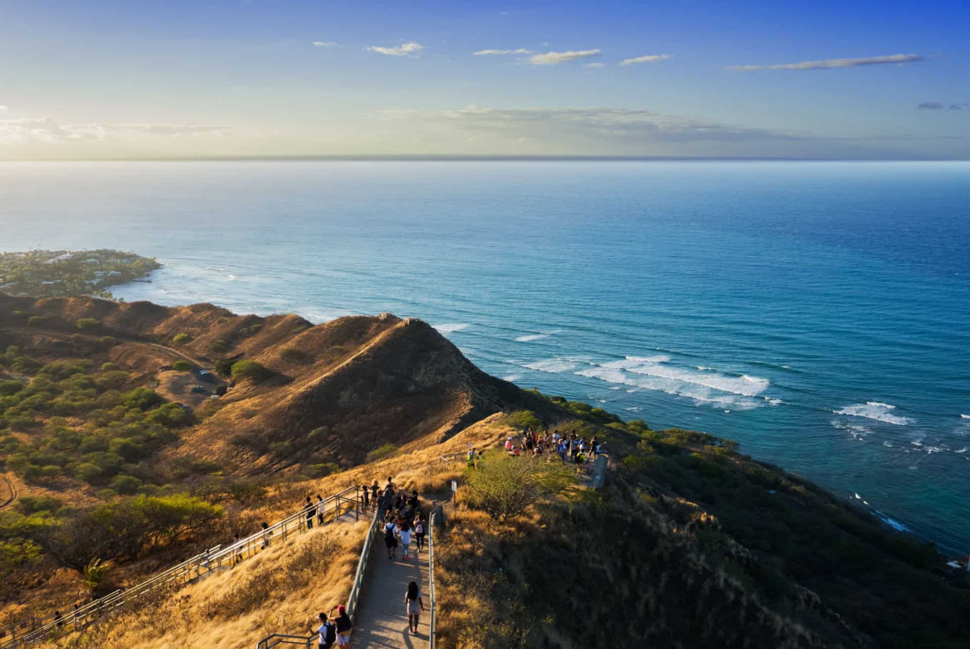 vue sur l ocean depuis diamond head hawai