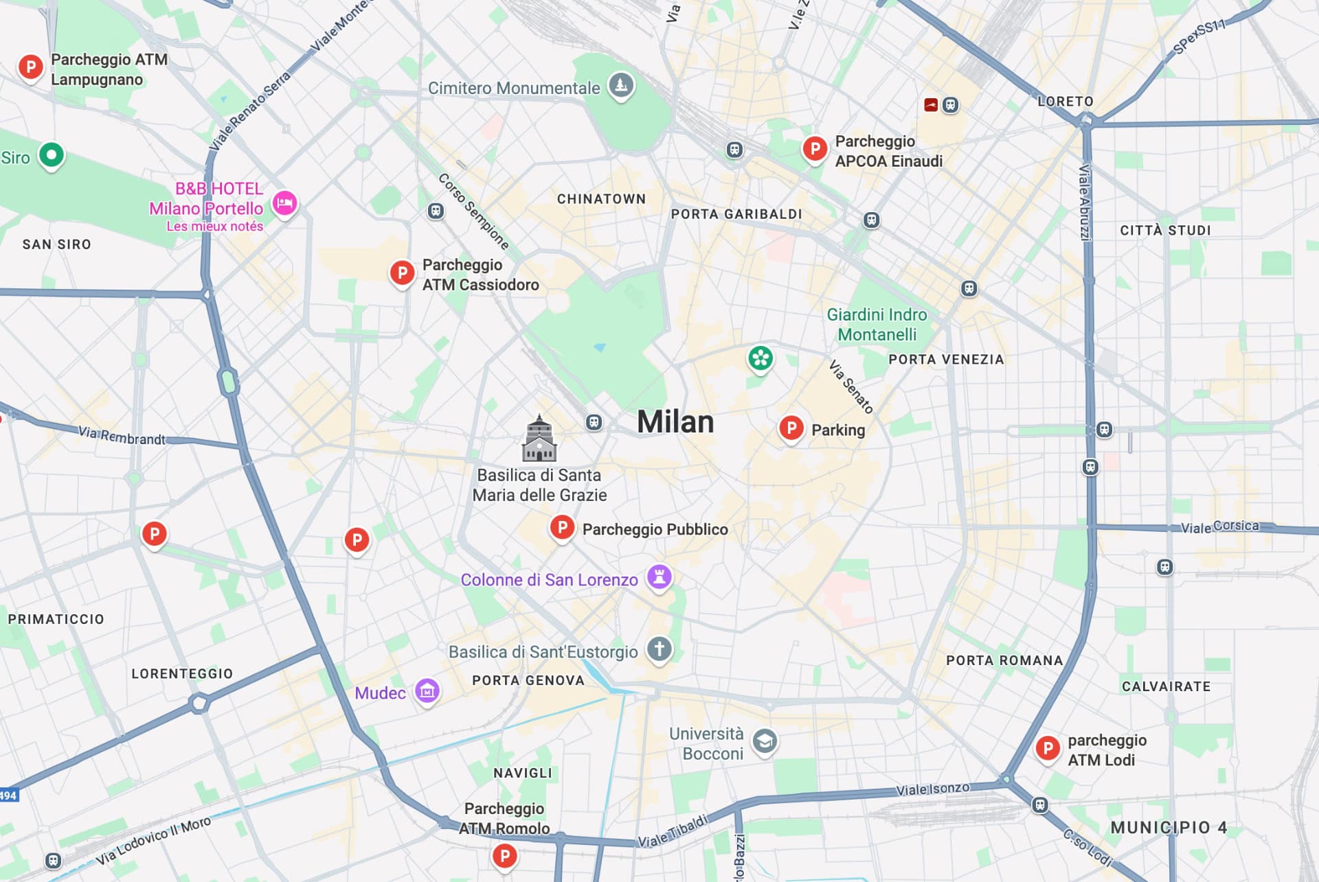 apercu des parkings atm a milan