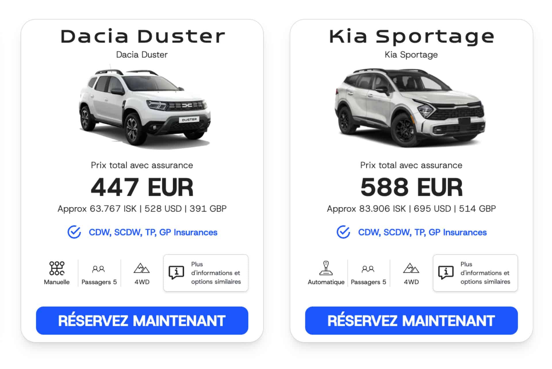 blue car rental