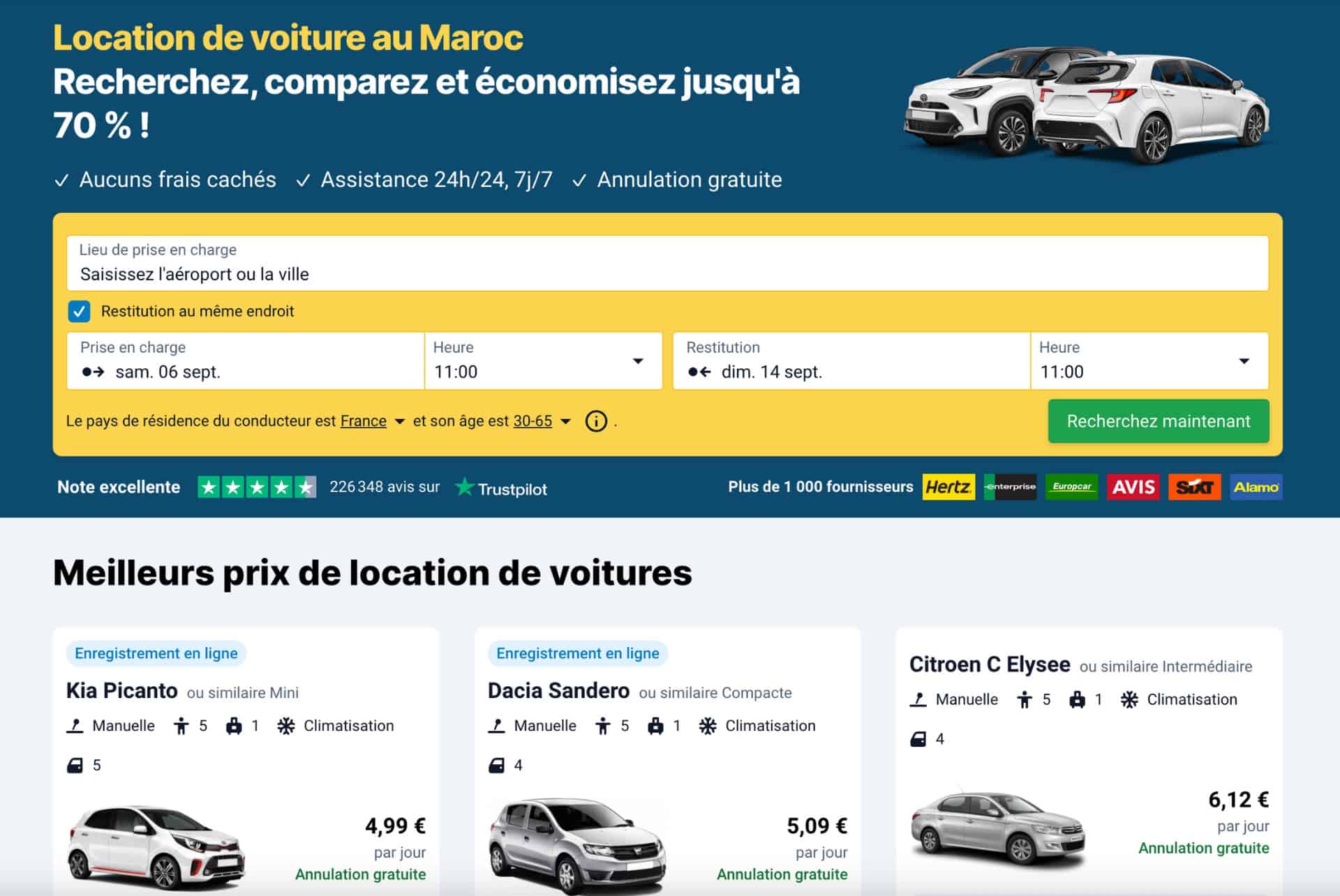 location de voiture au maroc