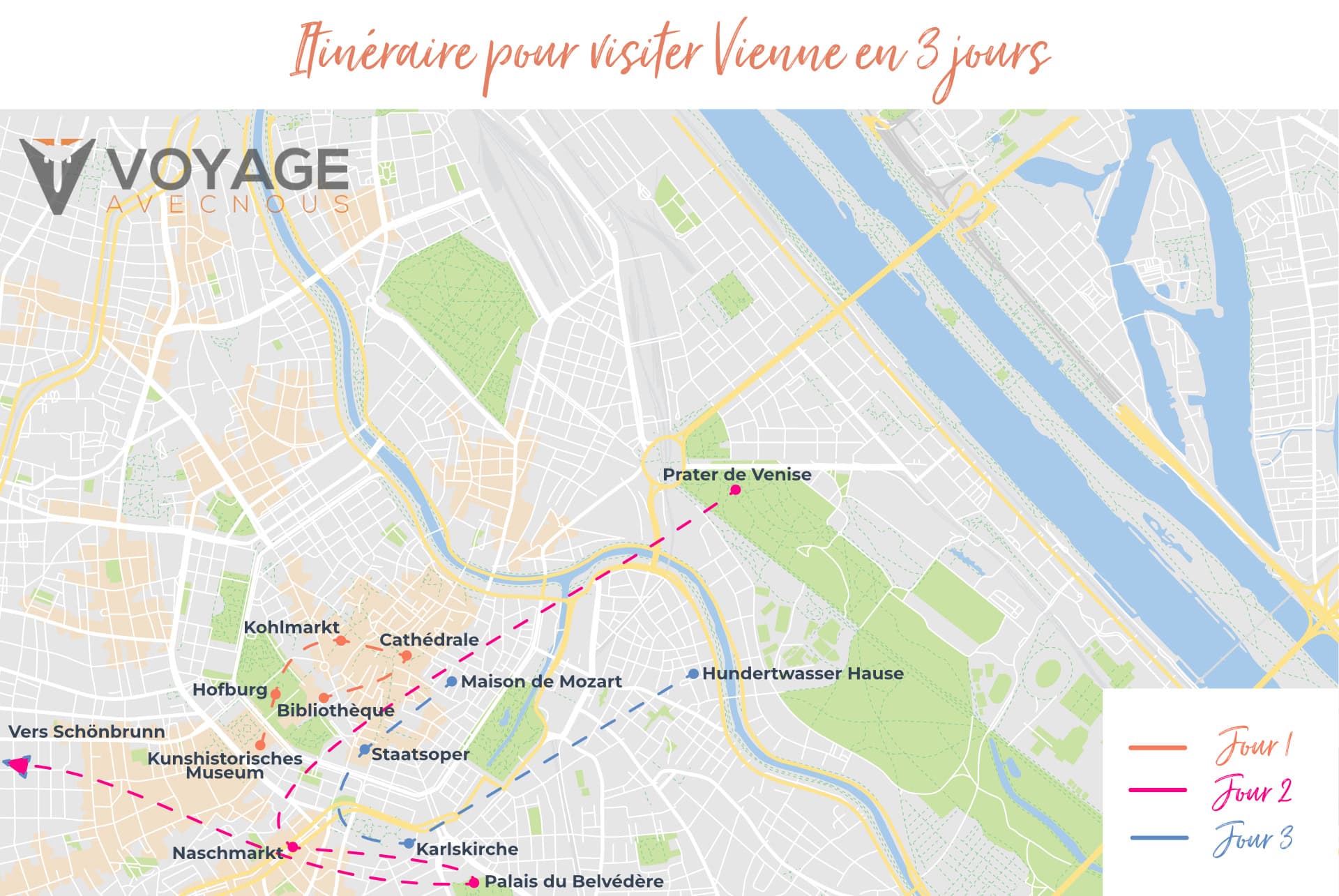 vienne 3 jours map