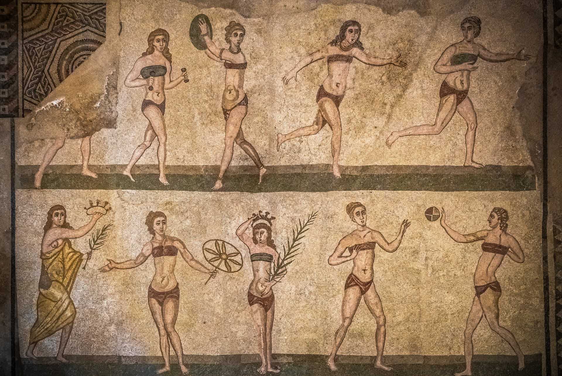 bikini girls villa romana del casale bikini girls villa romana del casale