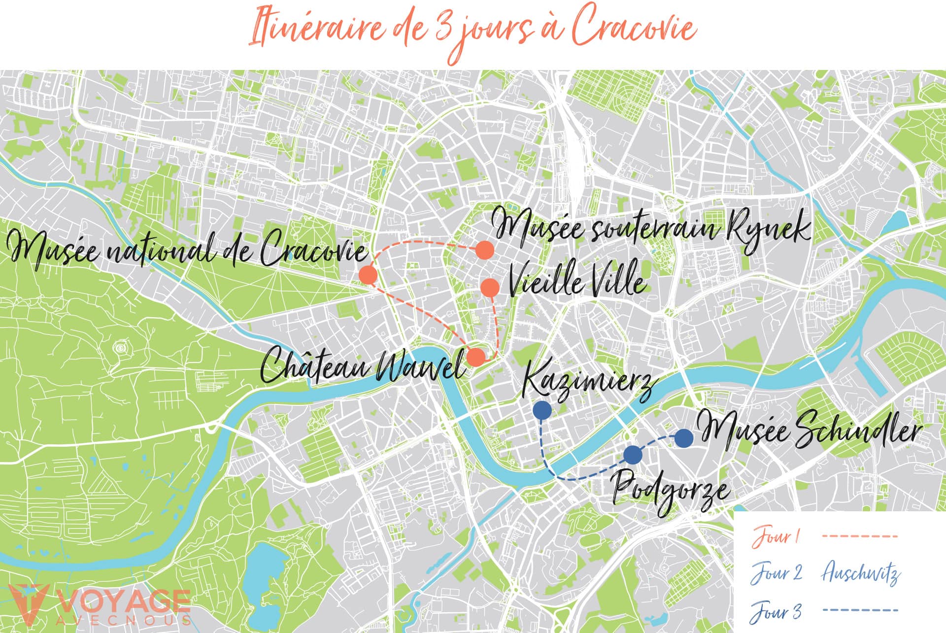 map cracovie 3 jours map cracovie 3 jours